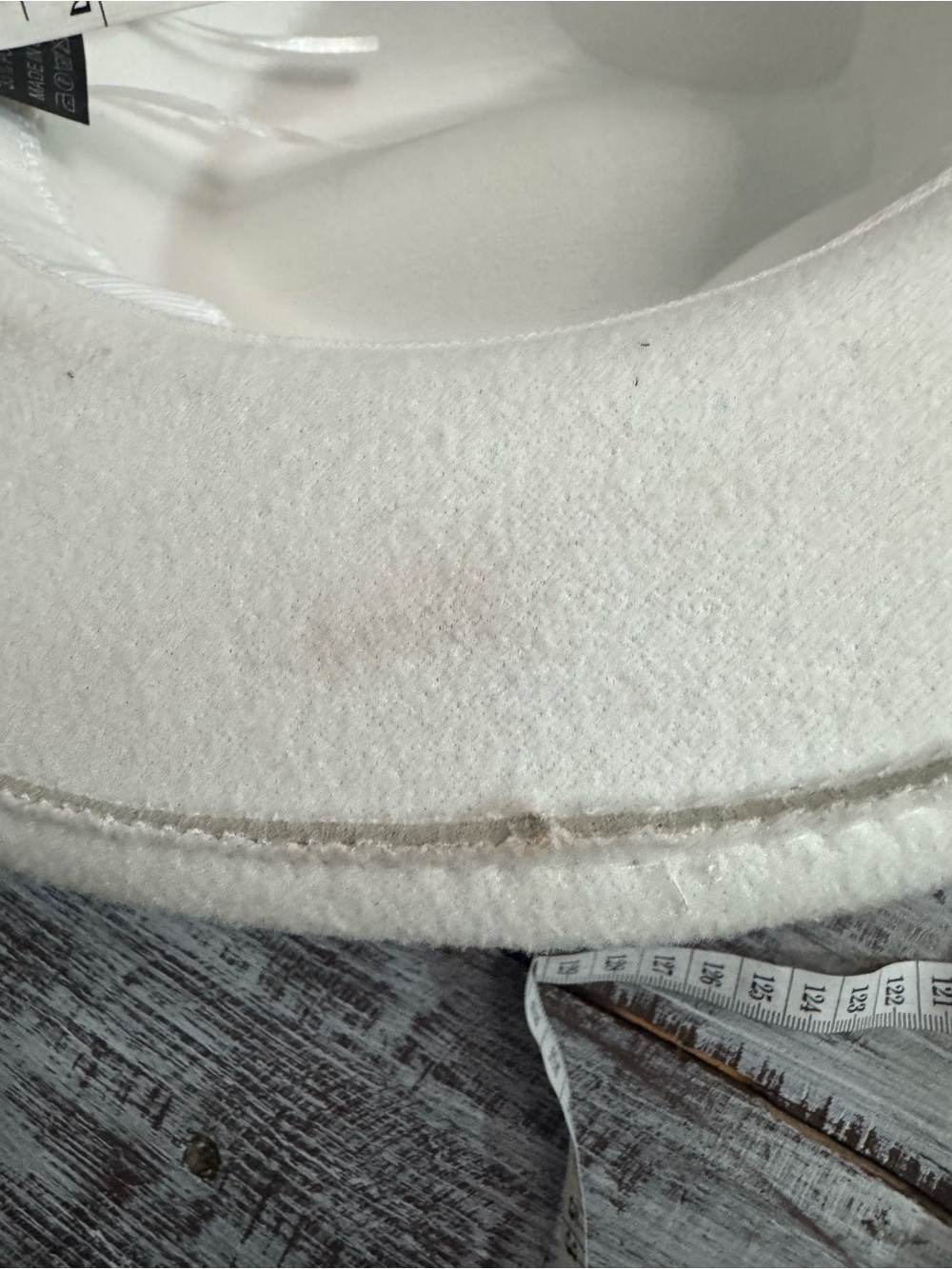 Womens Cream Felt Fedora with Beaded Trim - Picture 8 of 9